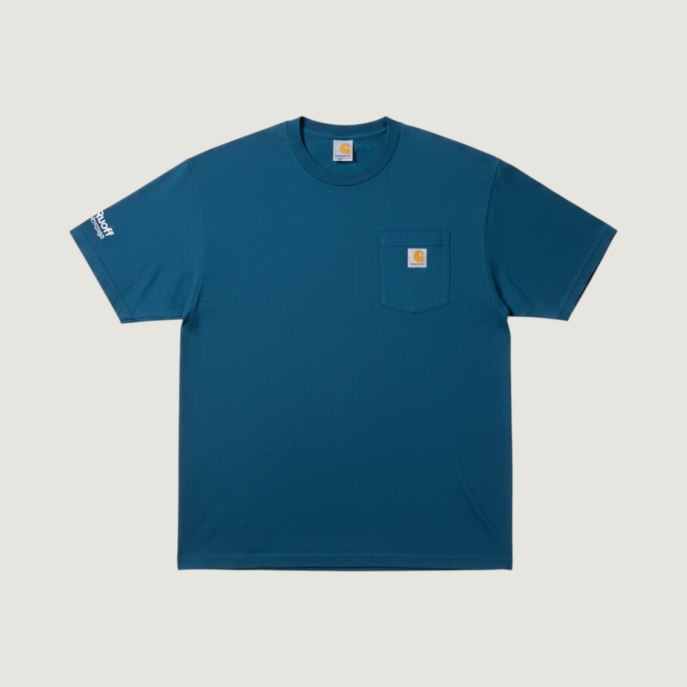 Carhartt Mens XL Original Fit Pocket T-Shirt Navy Blue Ruoff Mortgage Logo